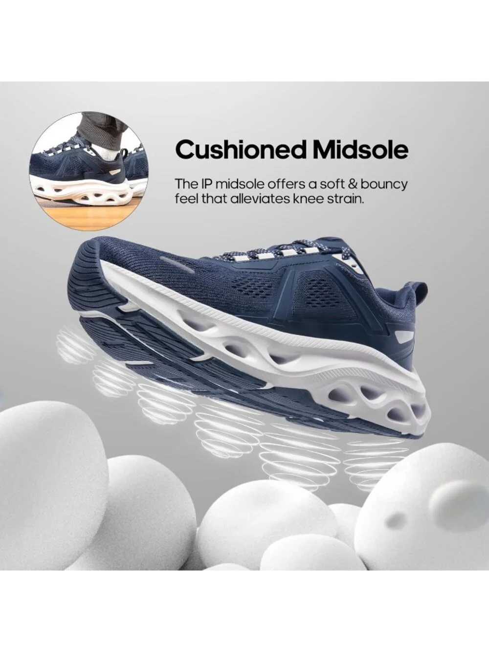 Men's Dark Blue Comfortable Shoes MovePropel Athletic Breathable Tennis Sneakers